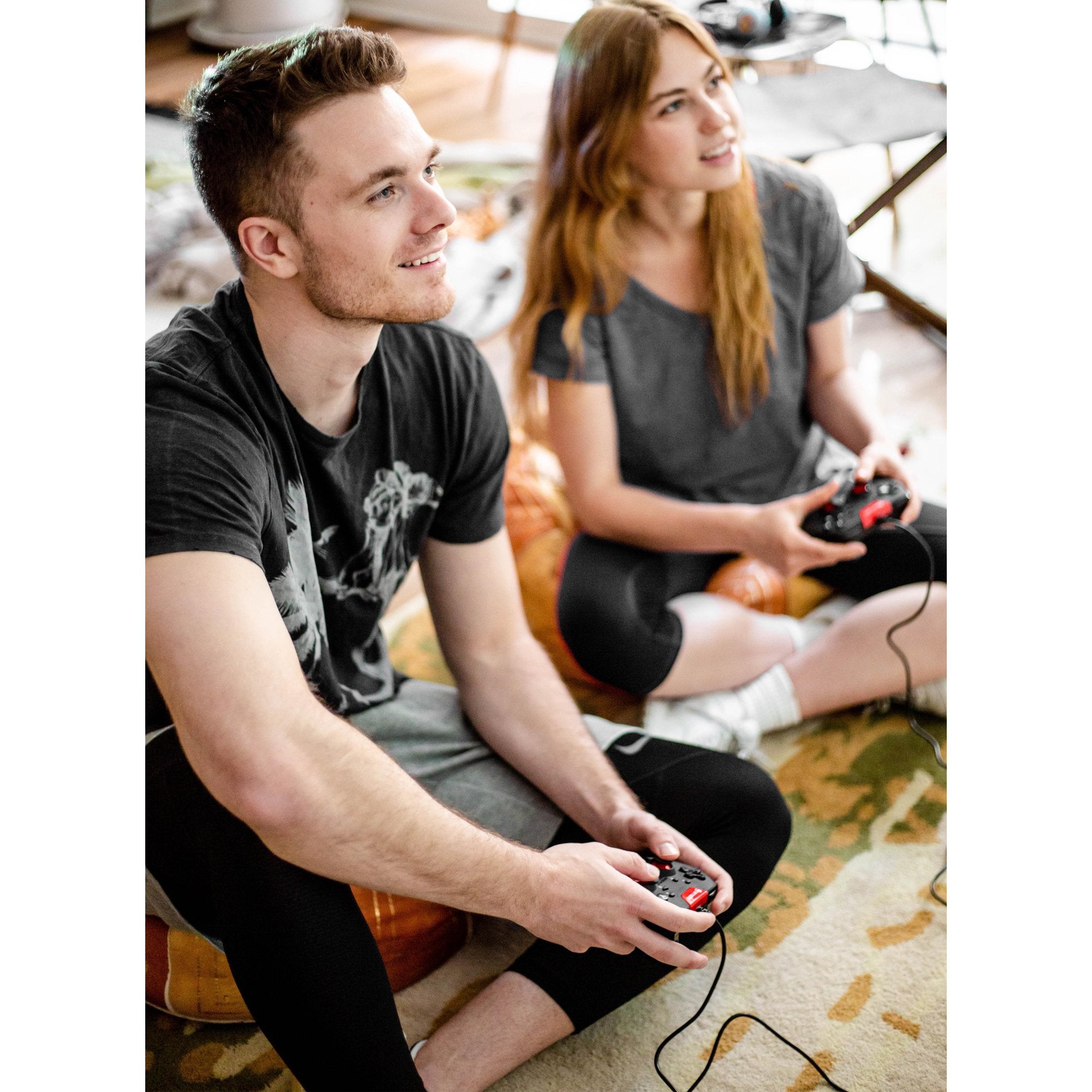 Ematic Nintendo Switch Wired Controller, Black + Red - NSWC012W