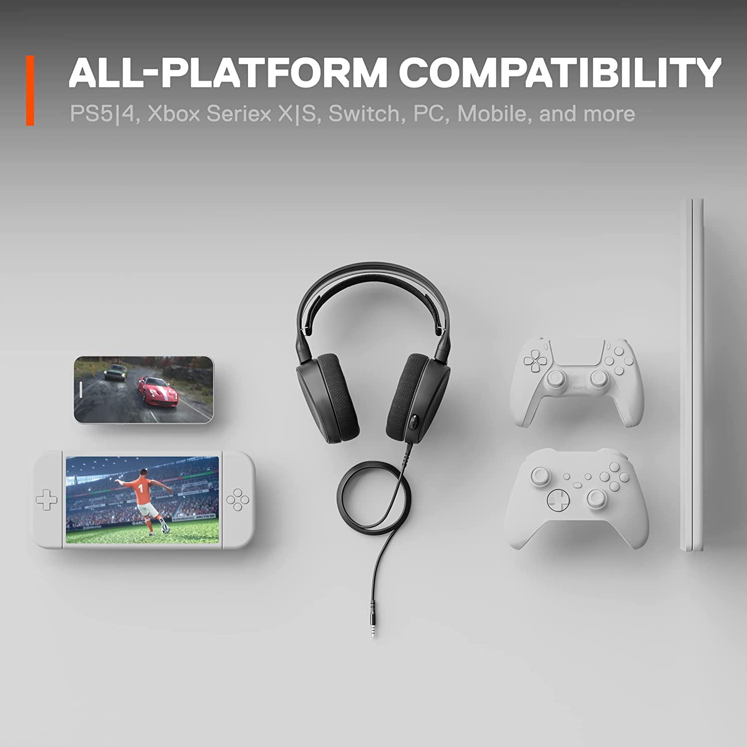 SteelSeries Arctis 3 - All-Platform Gaming Headset - for PC, PlayStation 4, Xbox One, Nintendo Switch, VR, Android, and iOS - Black