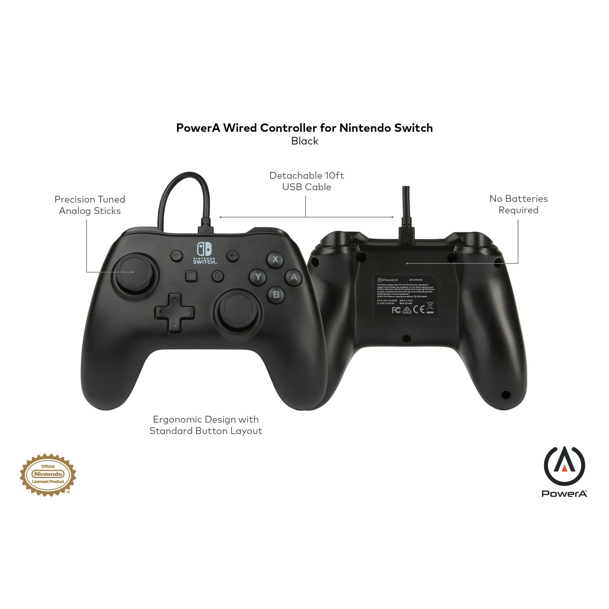 PowerA Wired Controller for Nintendo Switch - Black