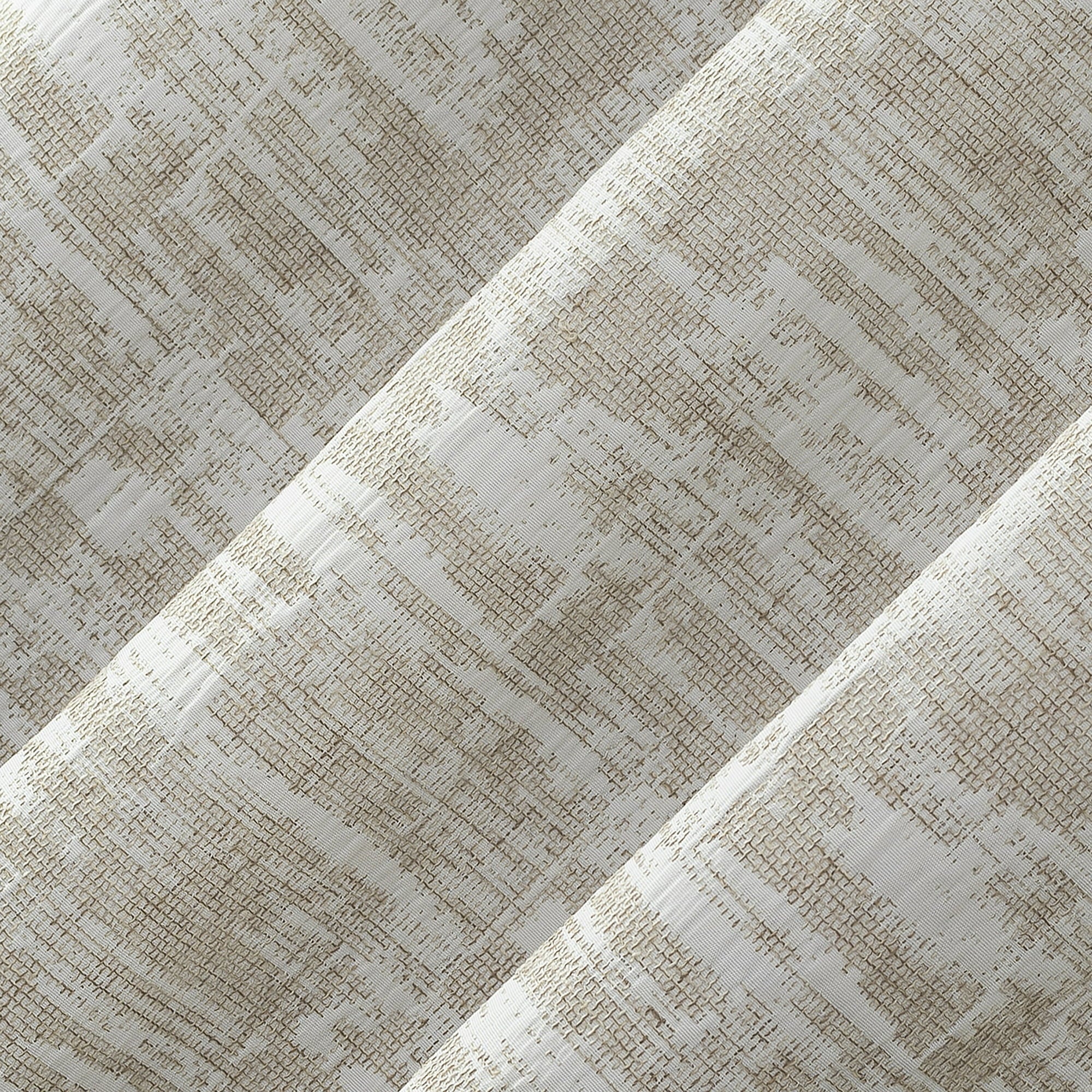 Sun Zero Parrish Distressed Grid Thermal Extreme 100% Blackout Grommet Curtain Panel In Stone