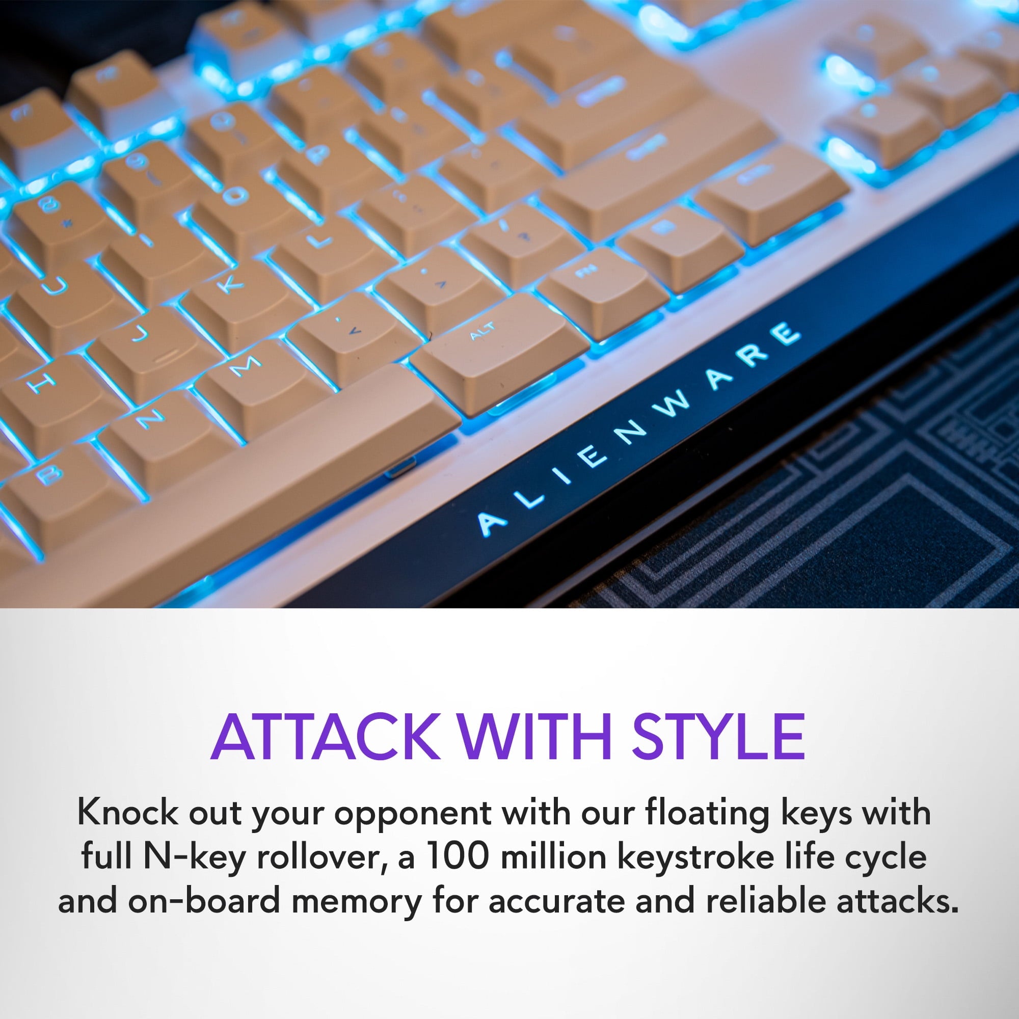 Alienware Low Profile RGB Mechanical Gaming Keyboard AW510K Lunar Light