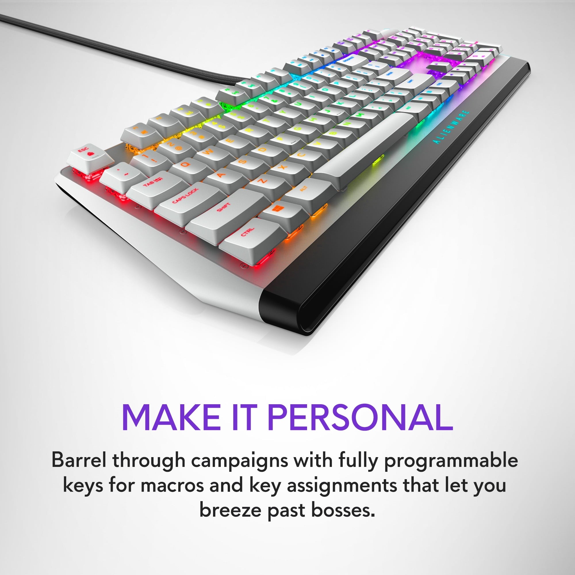 Alienware Low Profile RGB Mechanical Gaming Keyboard AW510K Lunar Light