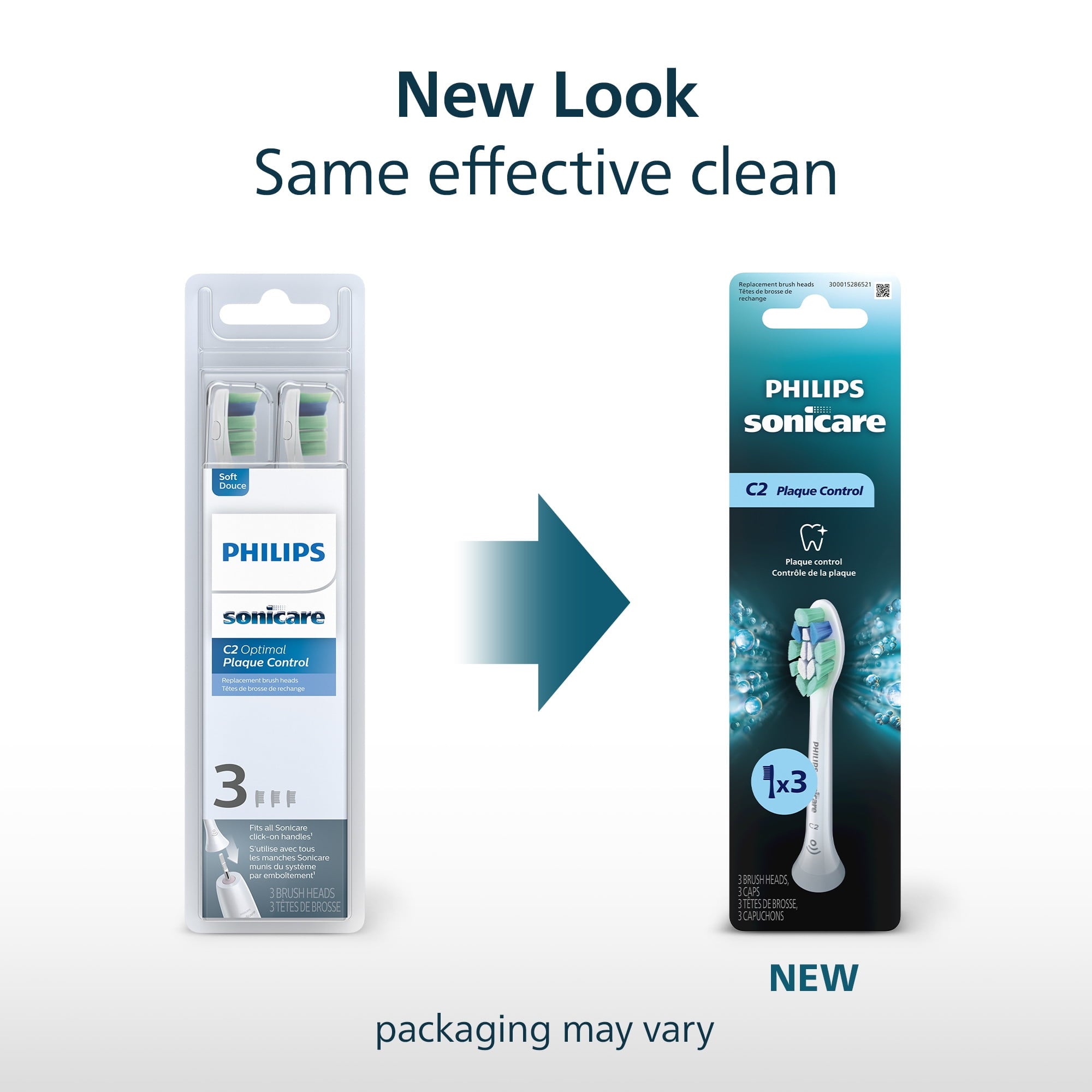Philips Sonicare C2 Plaque Control - Genuine Replacement Electric Toothbrush Heads, White, 3 Pack, HX9023/65