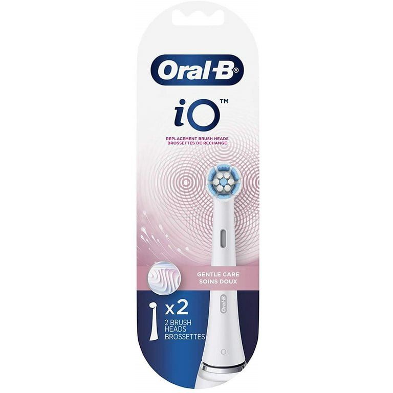 Oral-B iO Gentle Care Replacement Brush Heads, White, 2 Count, Adults and Children 3+